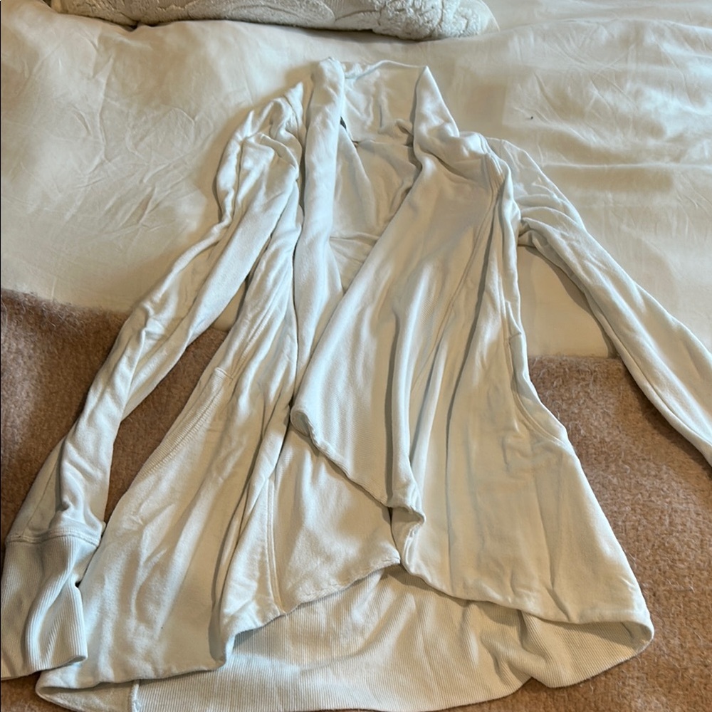 Light White Open Front Cardigan